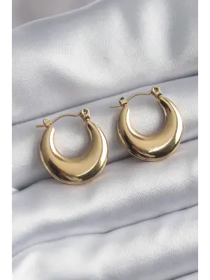   Altın Bubble Model Çelik Küpe