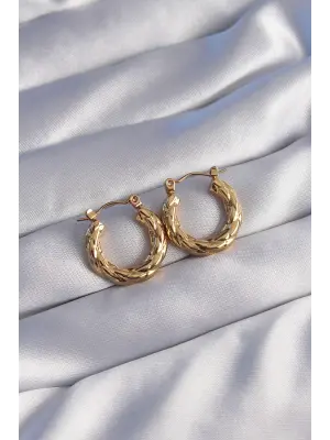   Altın Burgu Görünüm Oval Küpe