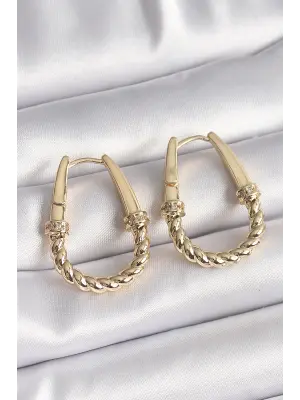   Altın Burgu Halka Model Çelik Küpe