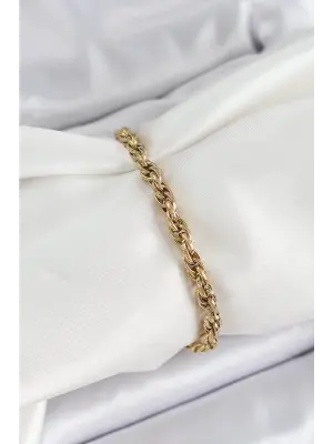 316L Çelik Gold Renk Burgu Model Kadın Bileklik