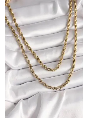  Altın  Burgu Zincir  Çelik Kolye