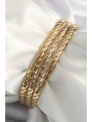 316L Çelik Gold Renk 60 mm Burma Ajda Model Kadın Bileklik