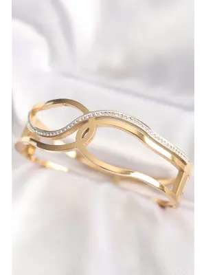 316L Çelik Gold Renk Düğüm Model Kelepçe Bilezik