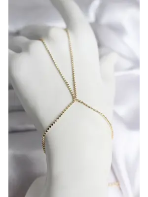 316L Çelik Gold Renk Ezme Zincir Model Kadın Şahmeran
