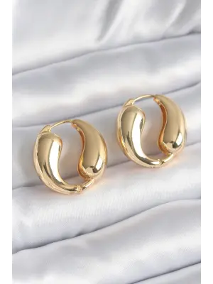   Altın Halka Damla Model Çelik Küpe