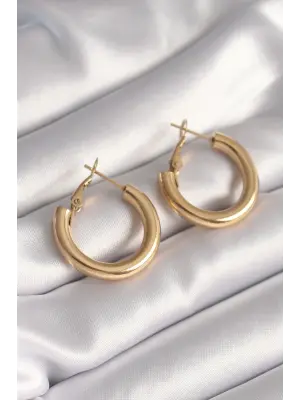   Altın Halka Model Çelik Küpe