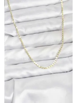 316L Çelik Gold Renk İnce Ezme Zincir Kadın Kolye