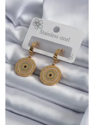   Altın İşleme Detay Çelik Küpe