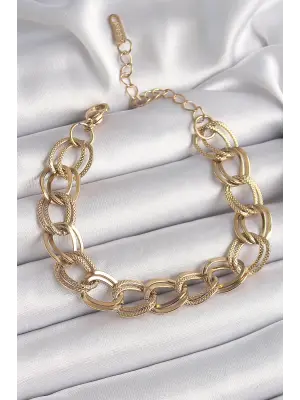 316L Çelik Gold Renk İşleme Detaylı Samanyolu Model Kadın Bileklik