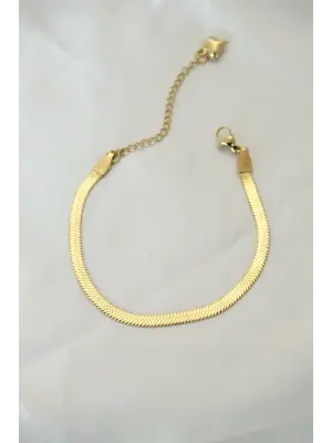 316L Çelik Gold Renk İtalyan Zincirli Bileklik