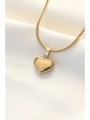  Altın  Kalp Çelik Kolye