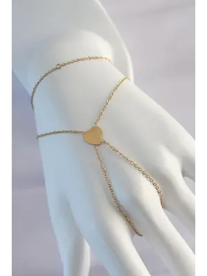 316L Çelik Gold Renk Kalp Tasarımlı Şahmeran