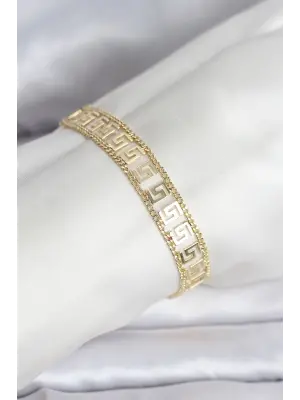 316L Çelik Gold Renk Labirent Model Kadın Bileklik