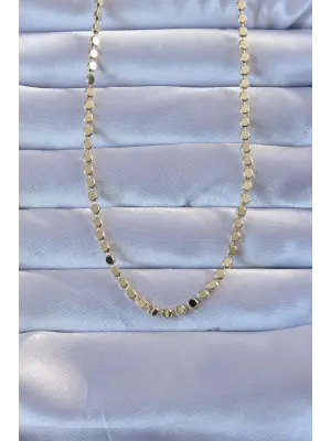  Altın  Parçalı Ezme Çelik Kolye