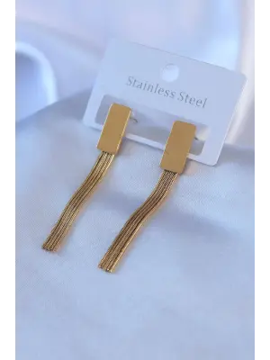 316L Çelik Gold Renk Sallantı Model Kadın Küpe