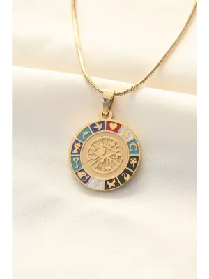  Altın  Şans Çelik Kolyesi