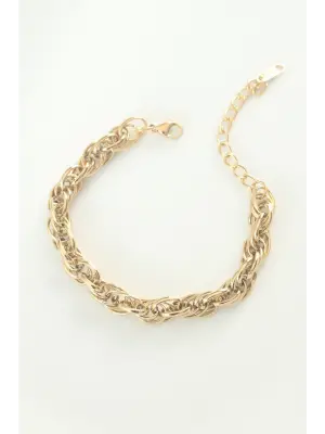 316L Çelik Gold Renk Sarmal Zincir Bileklik