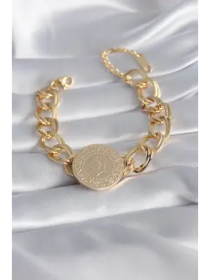 316L Çelik Gold Renk Tam Altın Model Samanyolu Kadın Bileklik