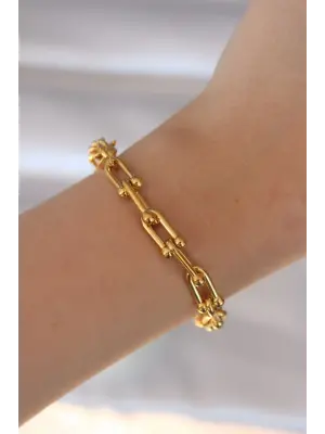 316L Çelik Gold Renk Tiffany Bileklik