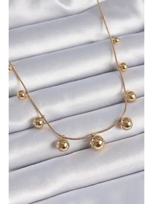  Altın  Top Model  Çelik Kolye