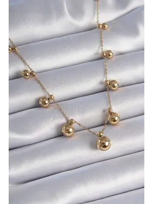  Altın  Top Model  Çelik Kolye