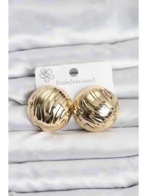 316L Çelik Gold Renk Vintage Kadın Küpe