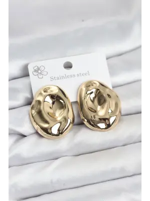 316L Çelik Gold Renk Vintage Model Kadın Küpe