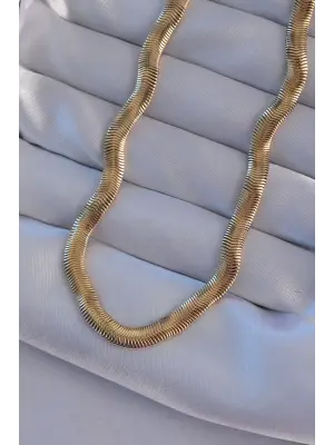  Altın  Yılan Zincir Çelik Kolye