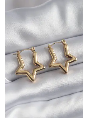   Altın Yıldız Model Çelik Küpe