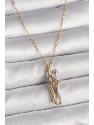  Altın  Zincir li Sarılma Model  Çelik Kolye