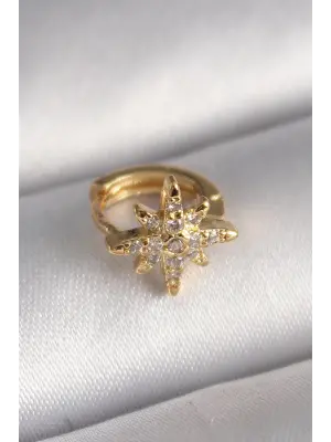 316L Çelik Gold Renk Zirkon Taşlı Kutup Yıldızı Model Tragus Piercing