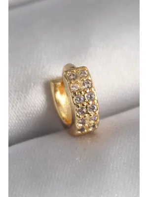 316L Çelik Gold Renk Zirkon Taşlı Tragus Piercing