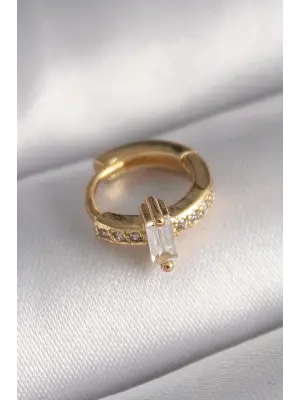 316L Çelik Gold Renk Zirkon Taşlı Tragus Piercing