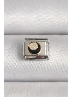 316L Çelik Gümüş Renk 8 Ball İşlemeli Nomination Charm