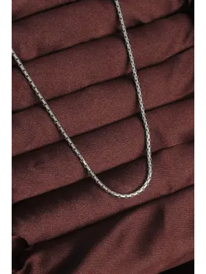 316L Çelik Gümüş Renk Arnavut Zincir Kolye