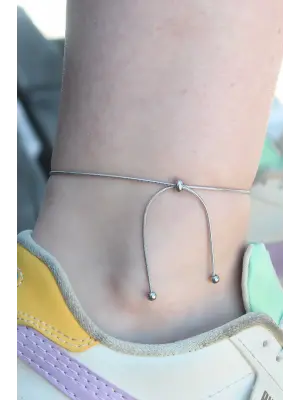 316L Çelik Gümüş Renk Asansör Model Kadın Halhal