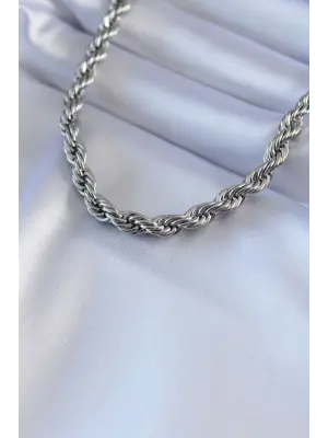  Gümüş  Burgu Model 45 cm  Çelik Kolye