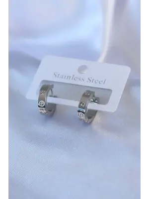 316L Çelik Gümüş Renk Cartier Model Kadın Küpe