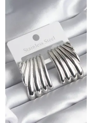   Gümüş Deniz Kabuğu Model Çelik Küpe