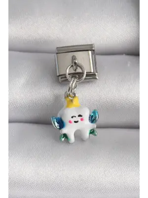 316L Çelik Gümüş Renk Diş Model Nomination Charm