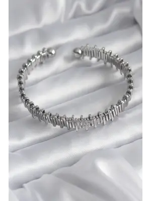 316L Çelik Gümüş Renk Dorika Model Kadın Bileklik