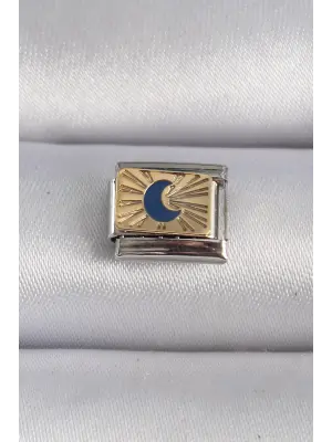 316L Çelik Gümüş Renk Gold Hilal İşlemeli Nomination Charm