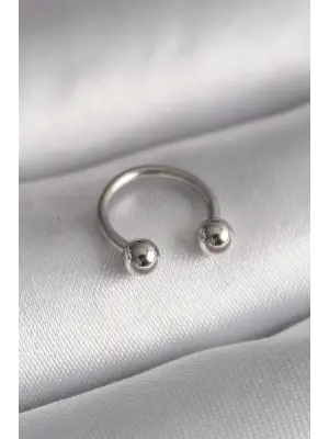 316L Çelik Gümüş Renk Halka Model Topçuk Piercing