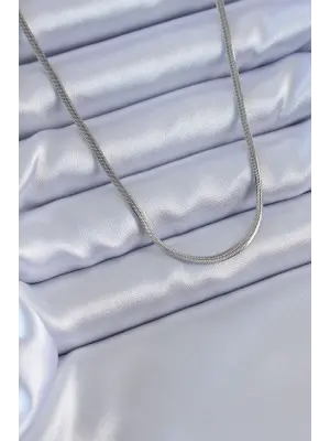  Gümüş  İnce İtalyan Zincir Model 60 cm  Çelik Kolye
