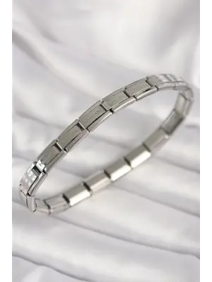 316L Çelik Gümüş Renk İnce Yazılı Nomination Kadın Bileklik