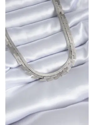  Gümüş  İtalyan Zincir Labirent Model  Çelik Kolye