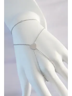 316L Çelik Gümüş Renk Kalp Tasarımlı Şahmeran