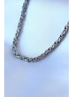 316L Çelik Gümüş Renk Kral Zincir Model Erkek Kolye