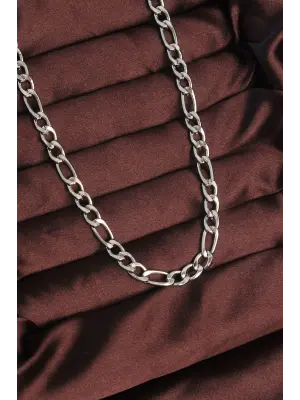 316L Çelik Gümüş Renk Kuş Gözü Zincir Kolye