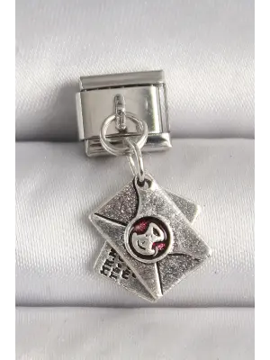 316L Çelik Gümüş Renk Mektup Model Nomination Charm